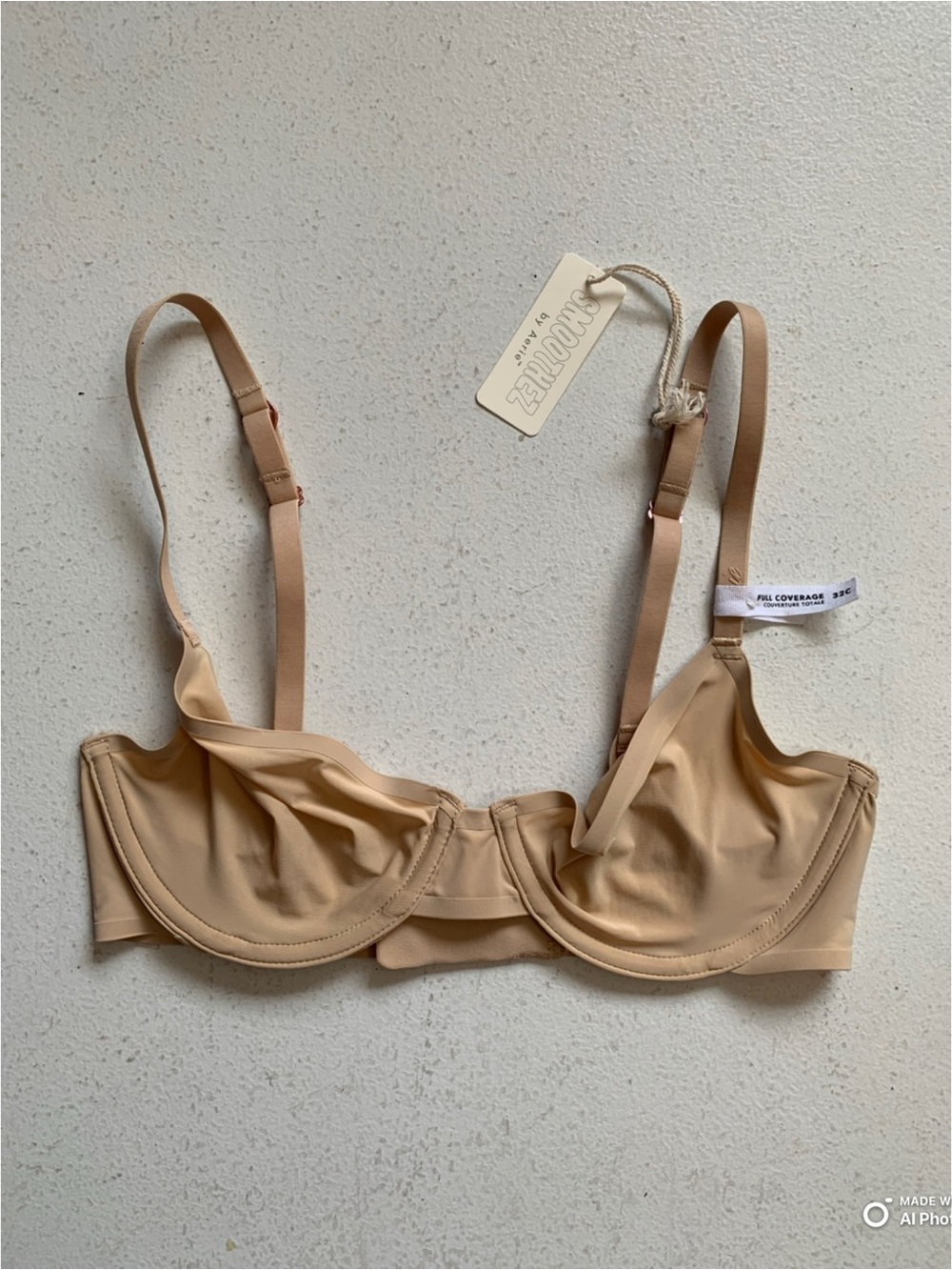 Smoothez by Aerie Lightweight Cream Unlined Sheer Underwire Bra Size 32C NWT